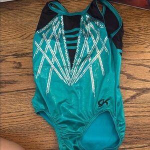 GK Blue and Black Performance Leotard